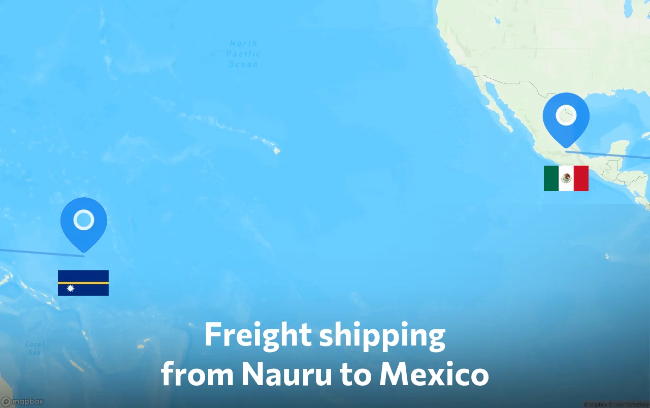 Shipping route from Nauru to Mexico
