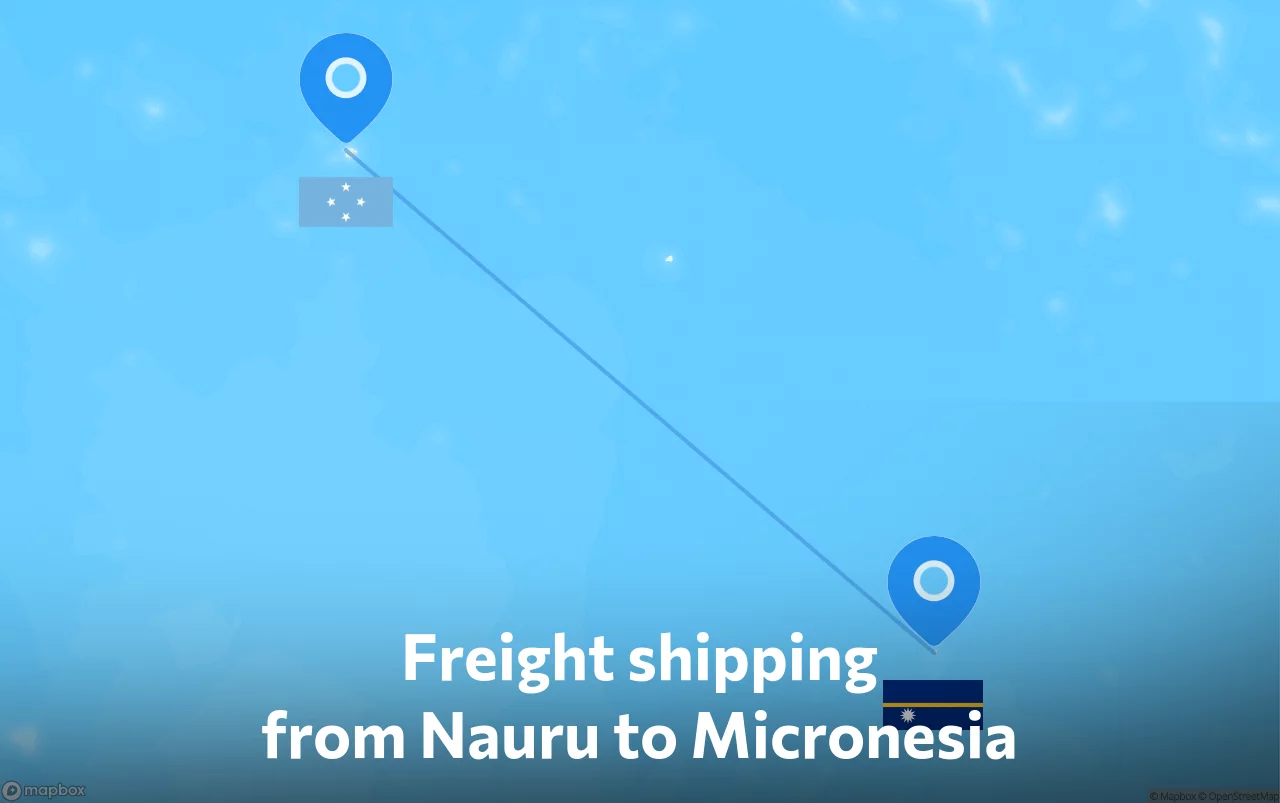 Shipping route from Nauru to Micronesia