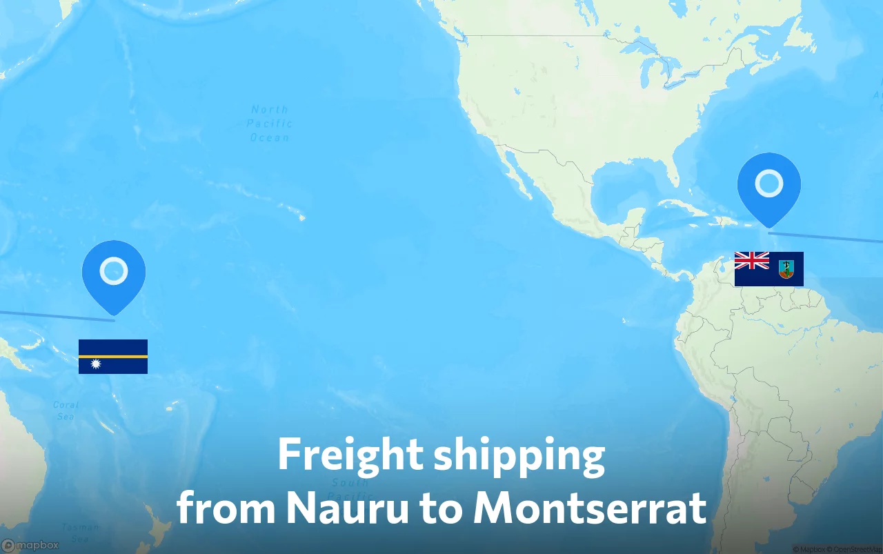 Shipping route from Nauru to Montserrat