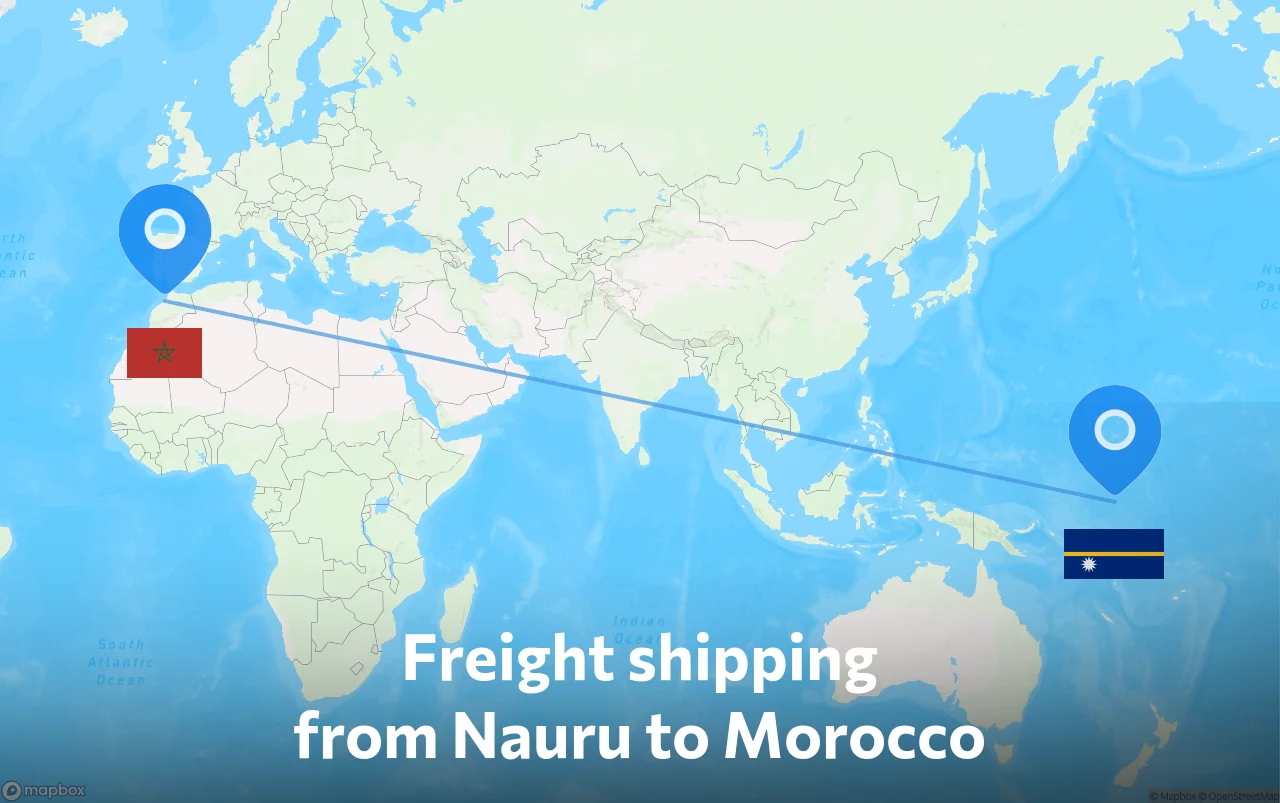Shipping route from Nauru to Morocco