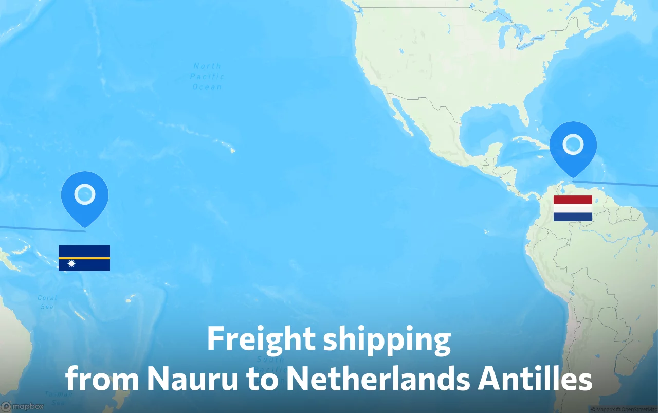 Shipping route from Nauru to Netherlands Antilles