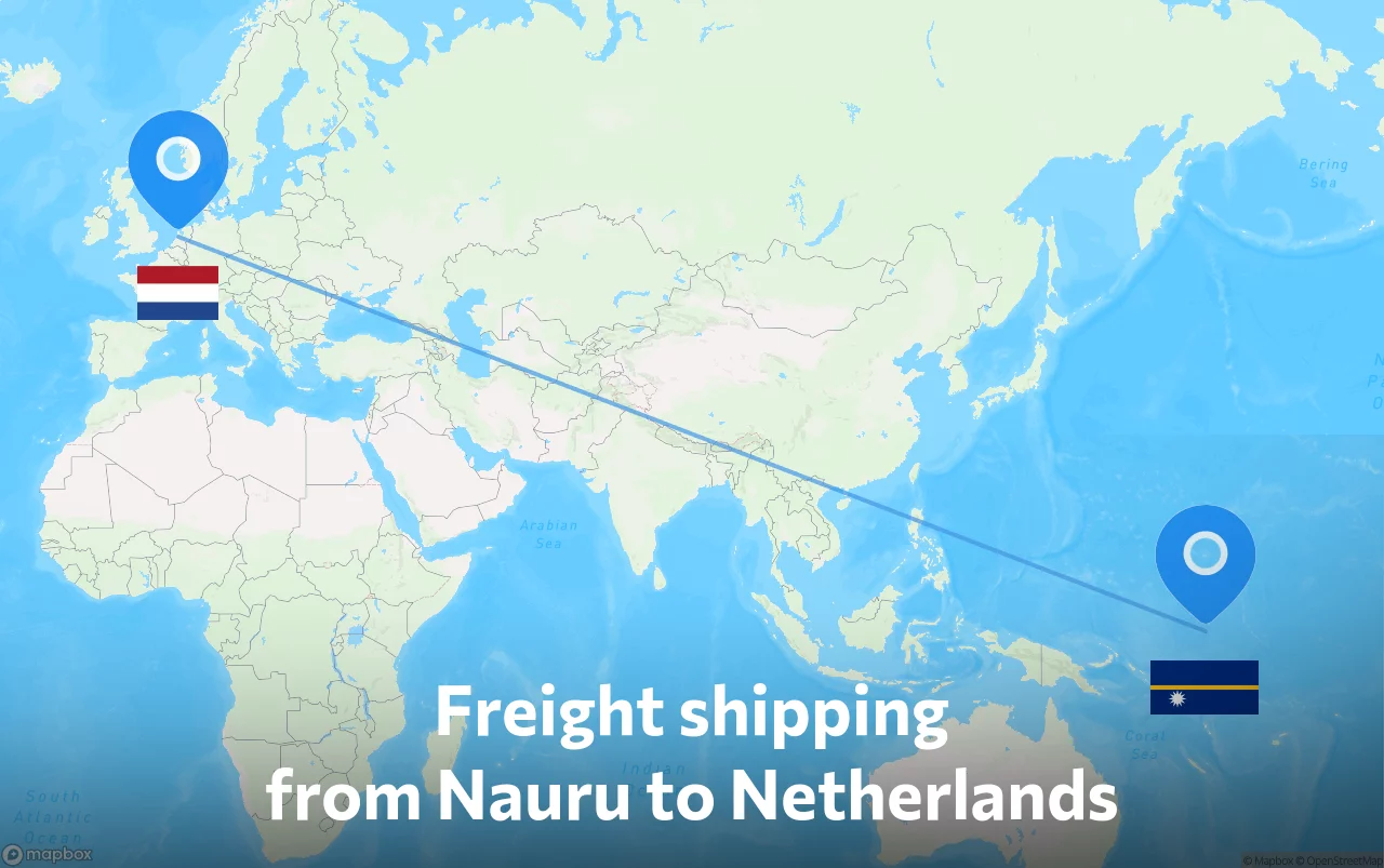 Shipping route from Nauru to Netherlands