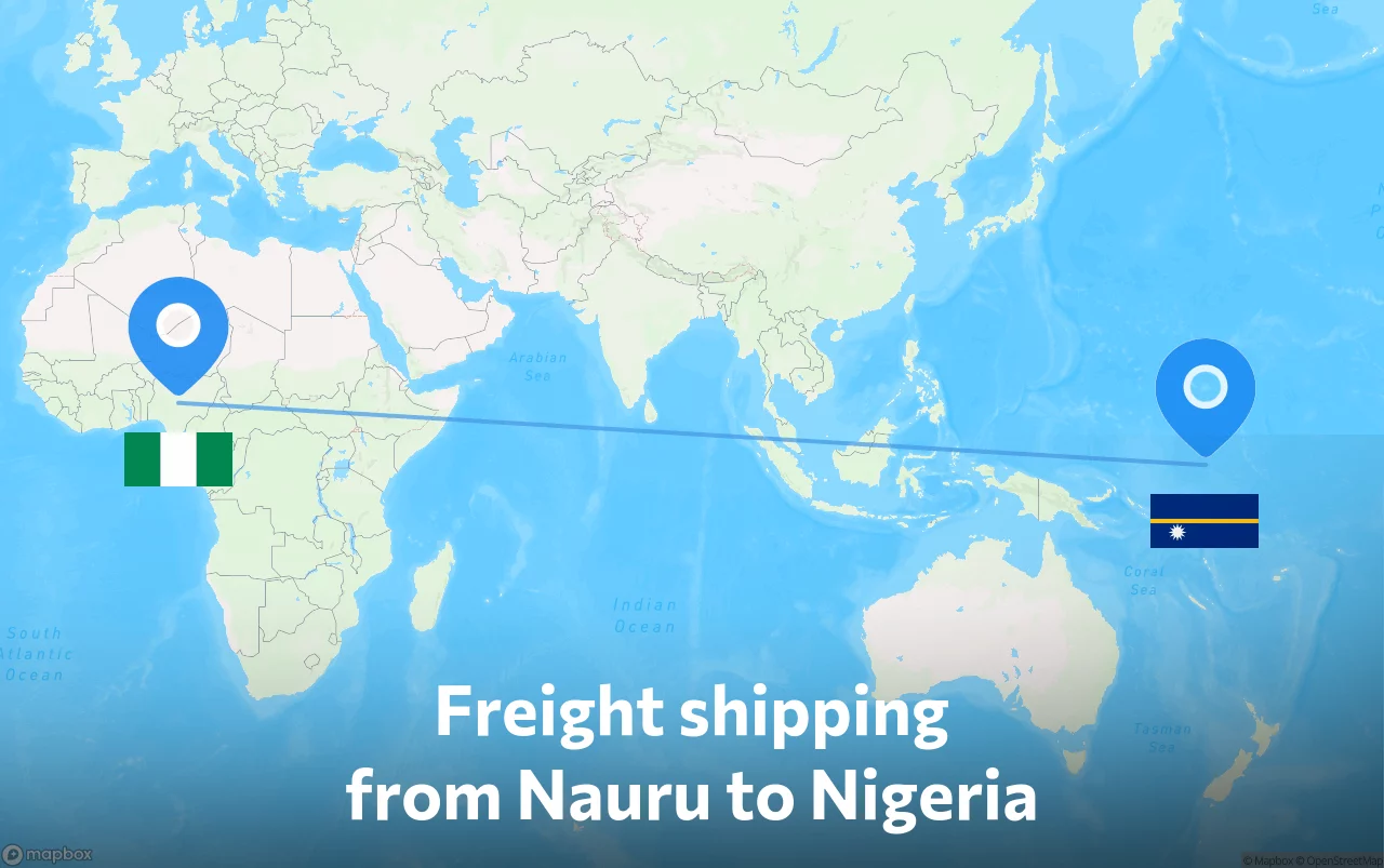 Shipping route from Nauru to Nigeria