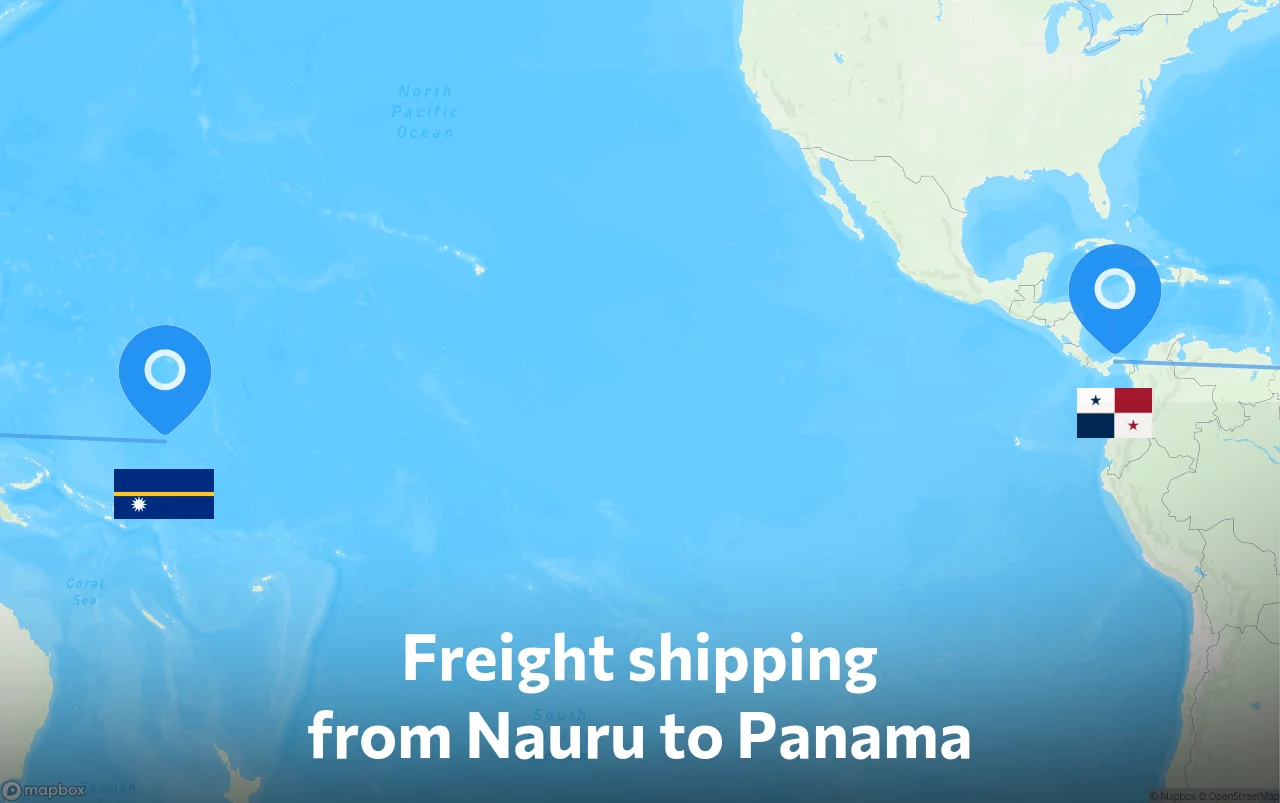 Shipping route from Nauru to Panama