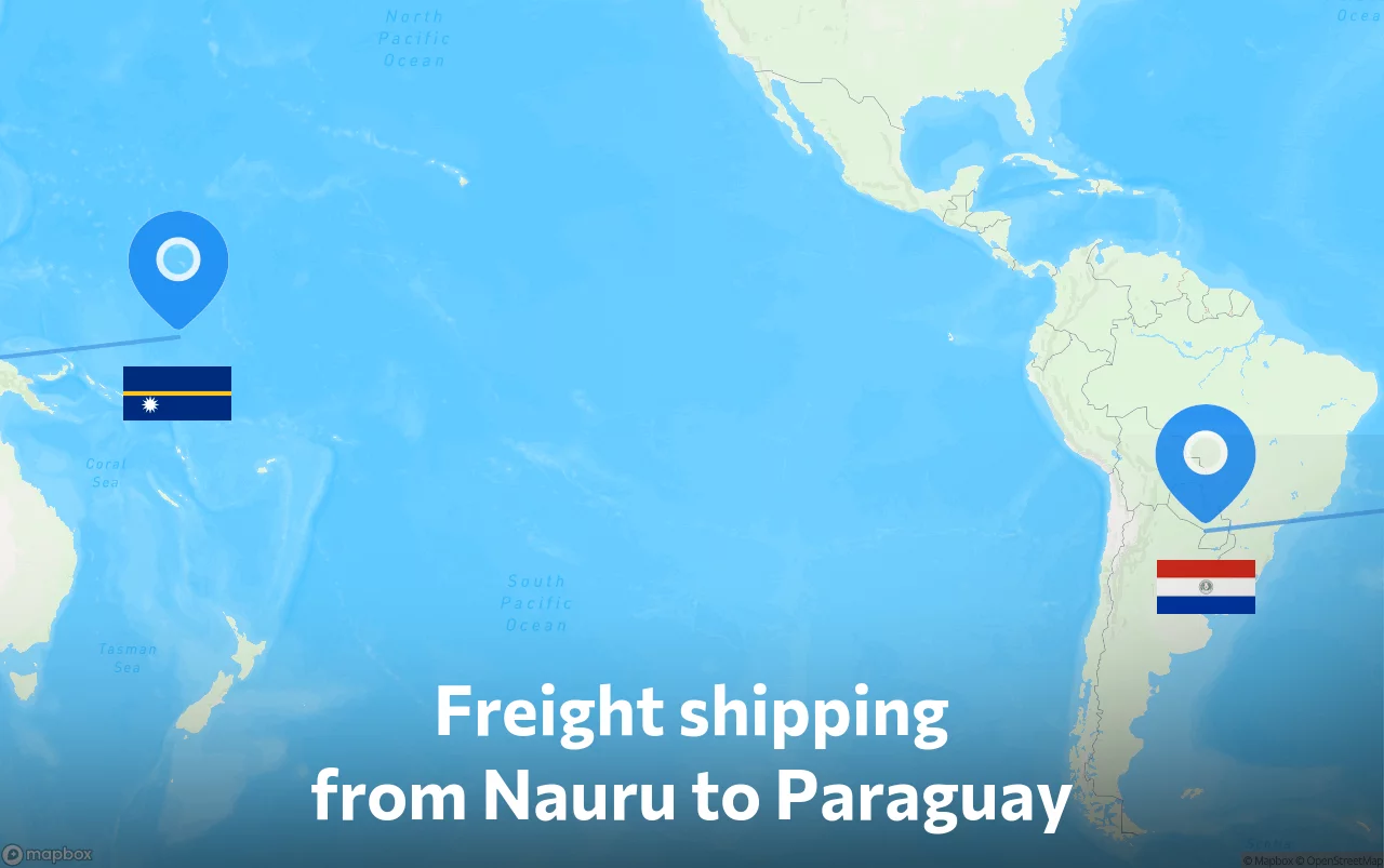 Shipping route from Nauru to Paraguay