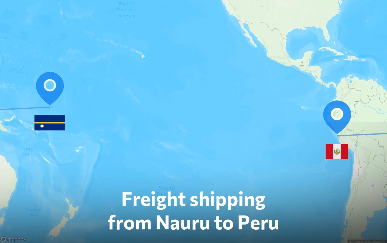 Shipping route from Nauru to Peru