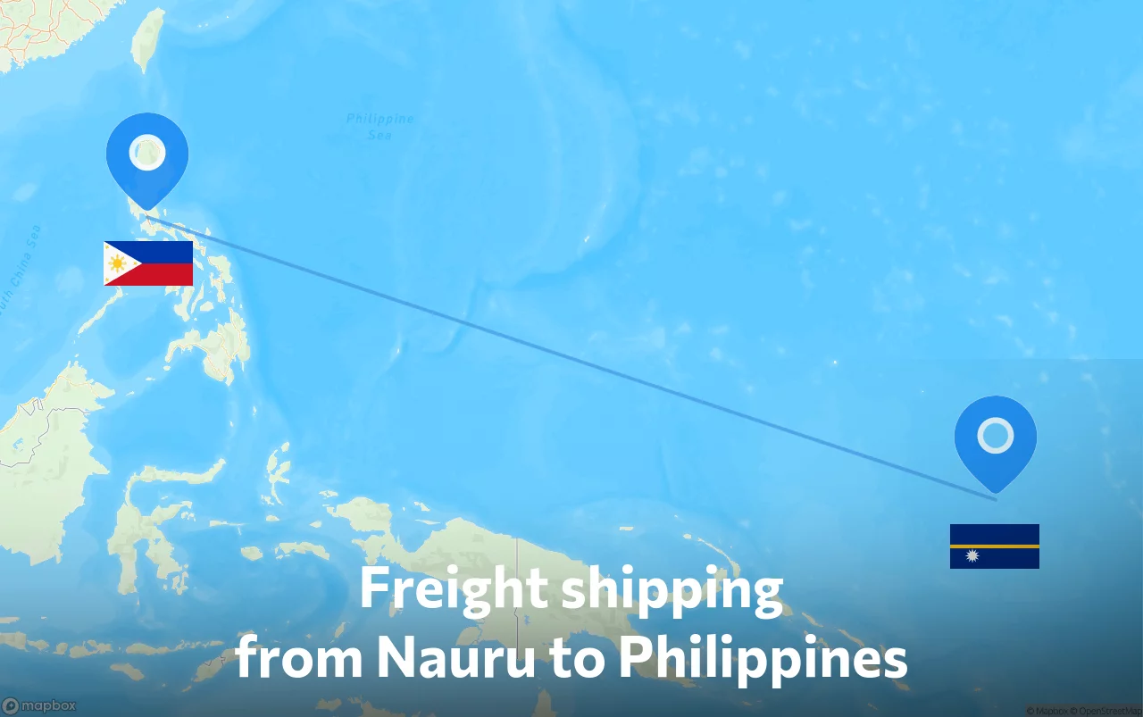Shipping route from Nauru to Philippines
