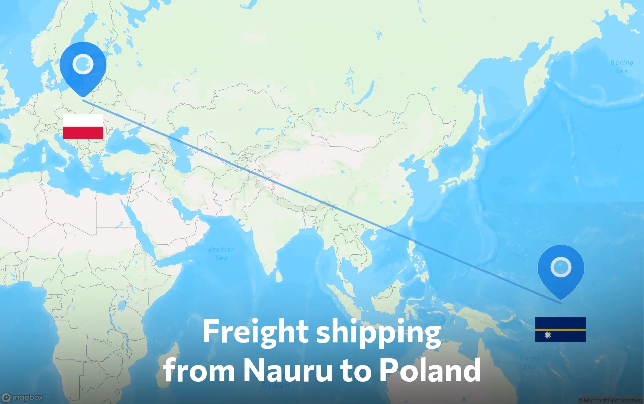Shipping route from Nauru to Poland