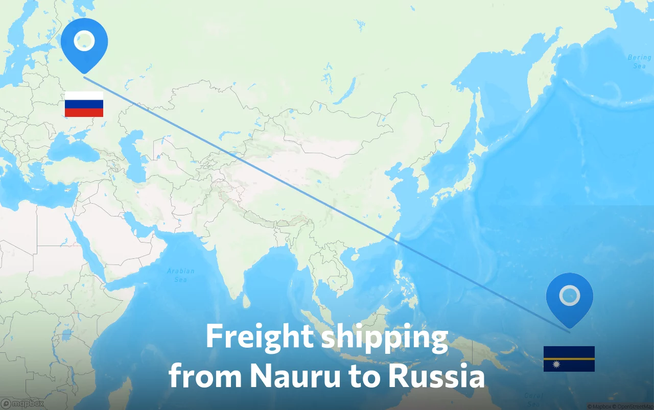 Shipping route from Nauru to Russia