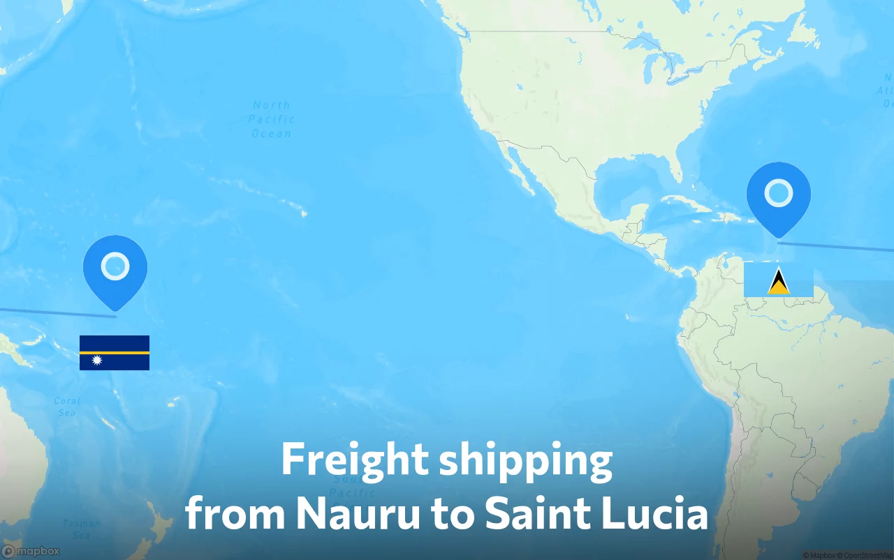 Shipping route from Nauru to Saint Lucia