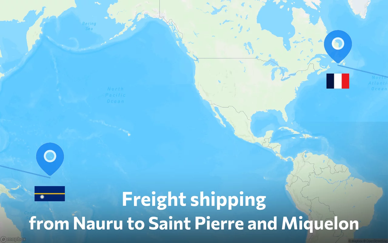 Shipping route from Nauru to Saint Pierre and Miquelon