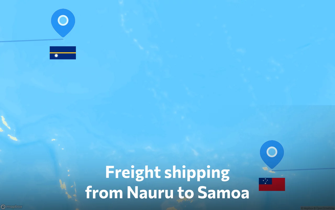 Shipping route from Nauru to Samoa