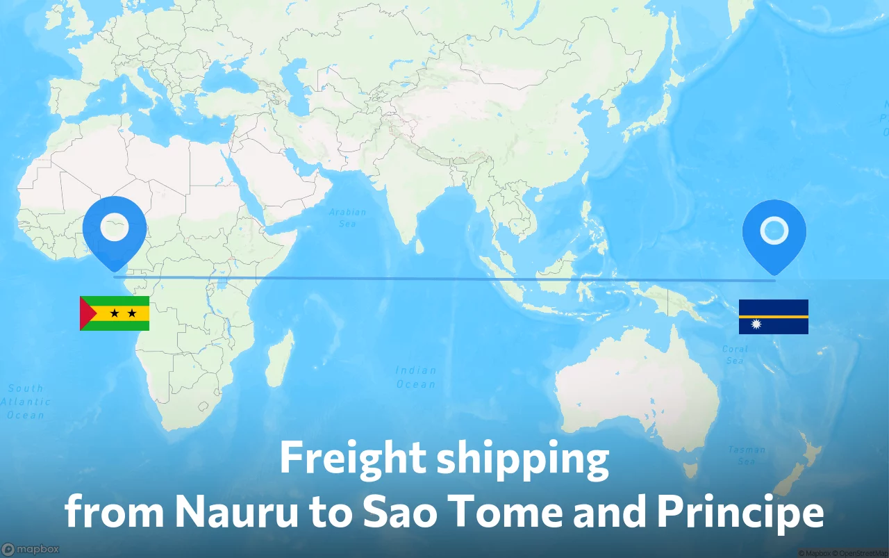 Shipping route from Nauru to Sao Tome and Principe