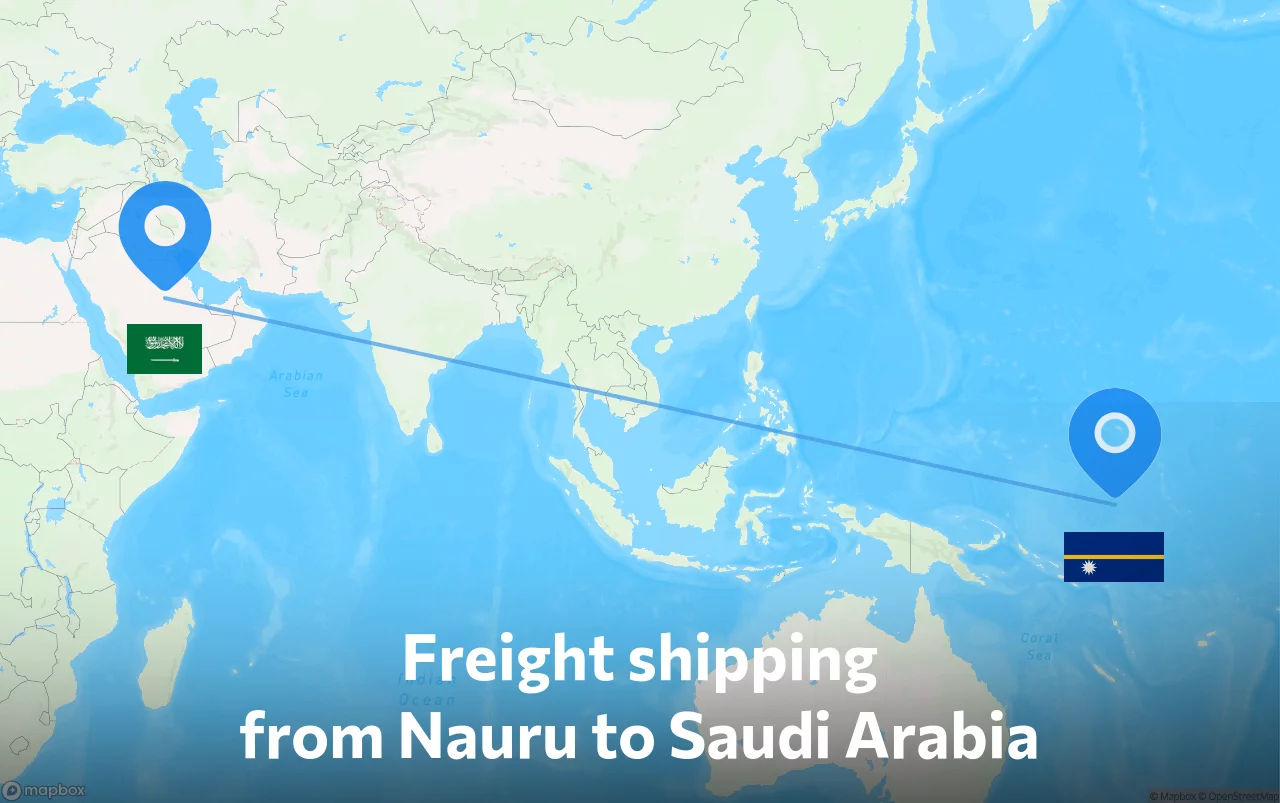 Shipping route from Nauru to Saudi Arabia