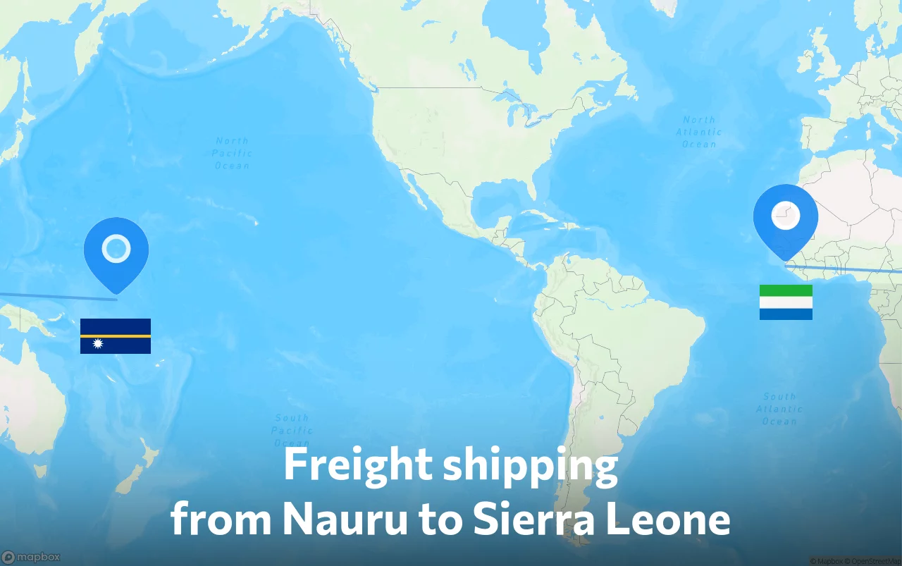 Shipping route from Nauru to Sierra Leone