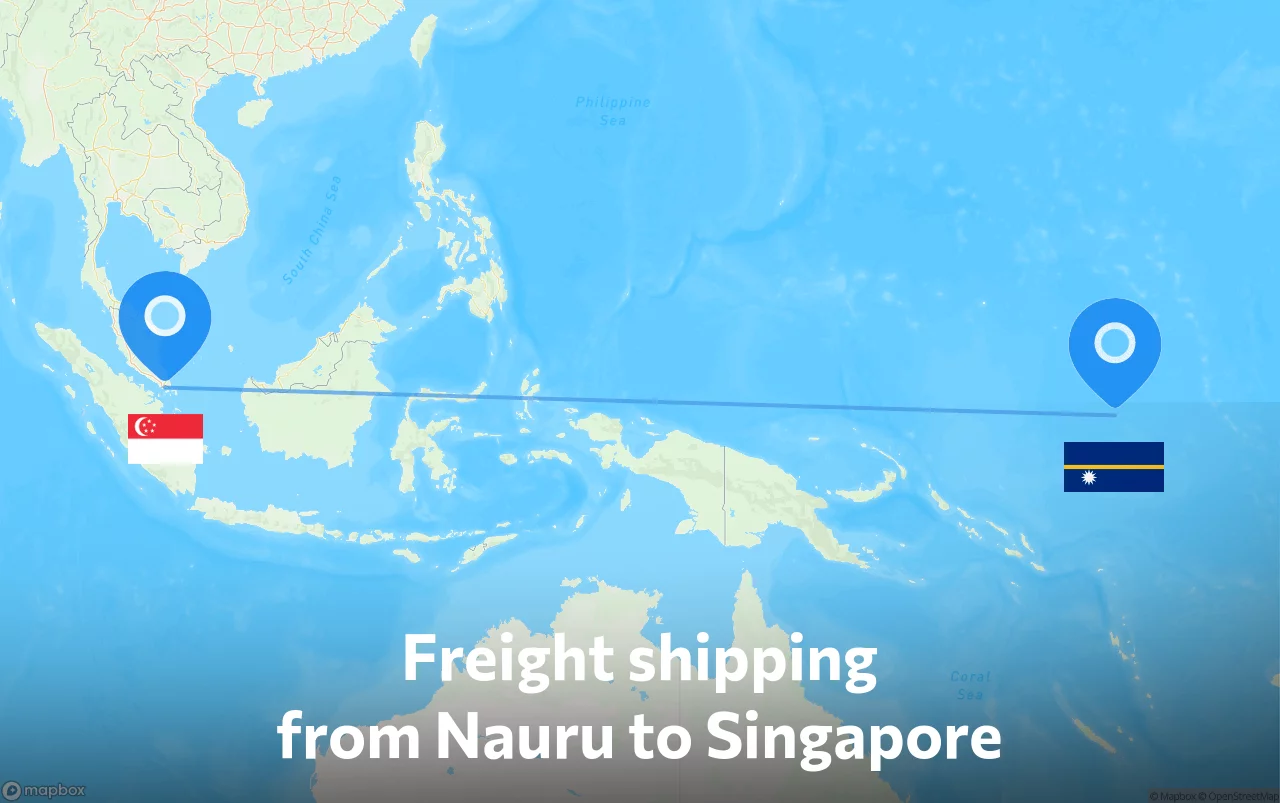 Shipping route from Nauru to Singapore