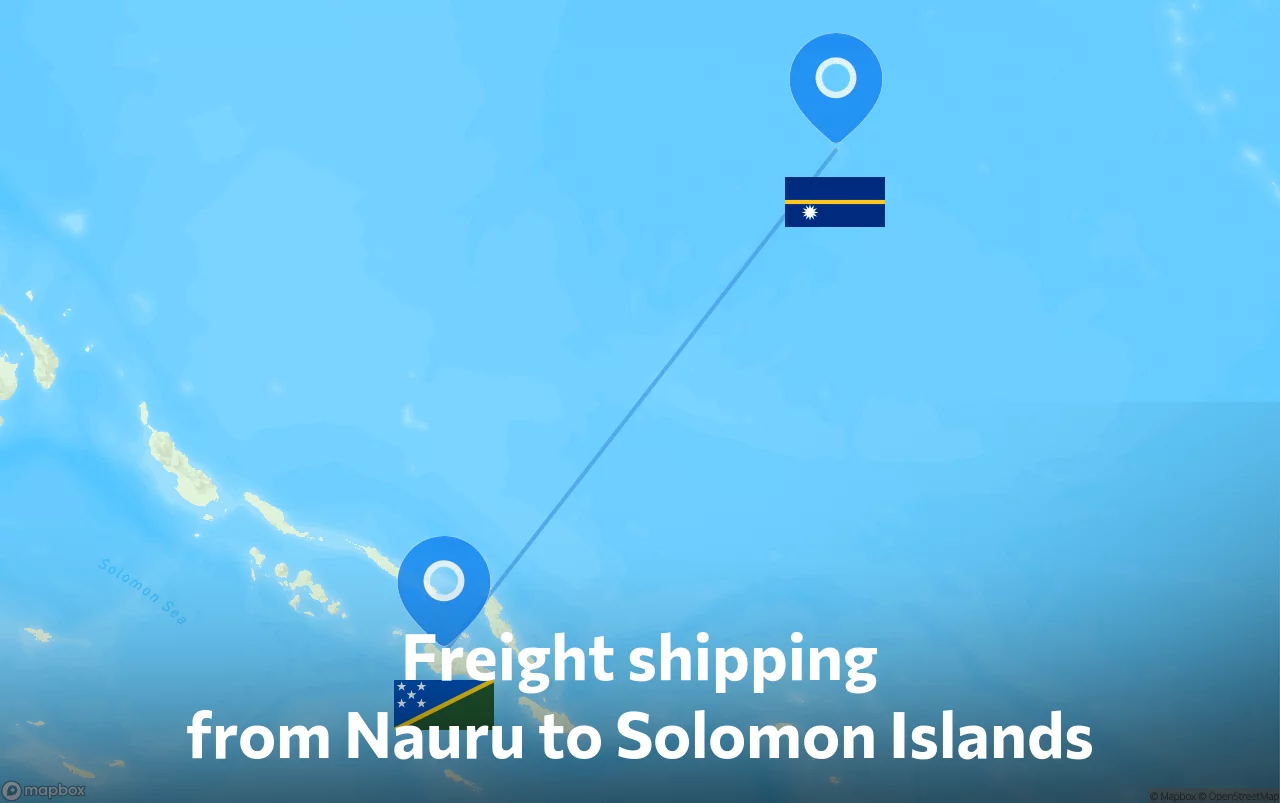 Shipping route from Nauru to Solomon Islands