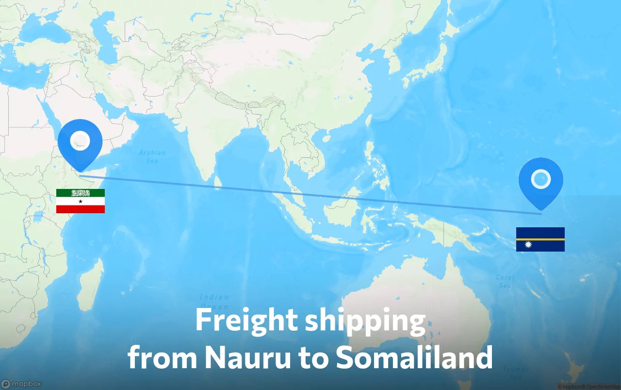 Shipping route from Nauru to Somaliland