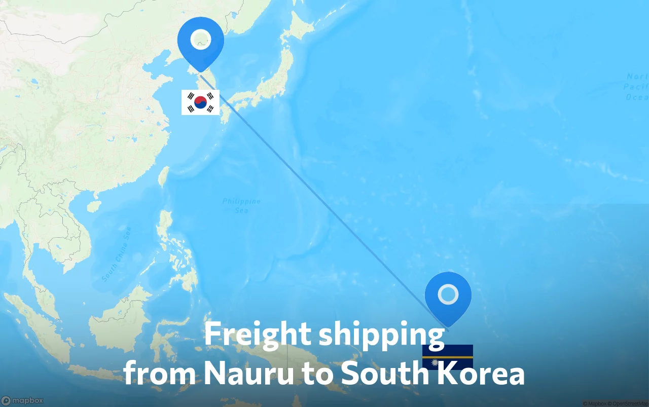 Shipping route from Nauru to South Korea