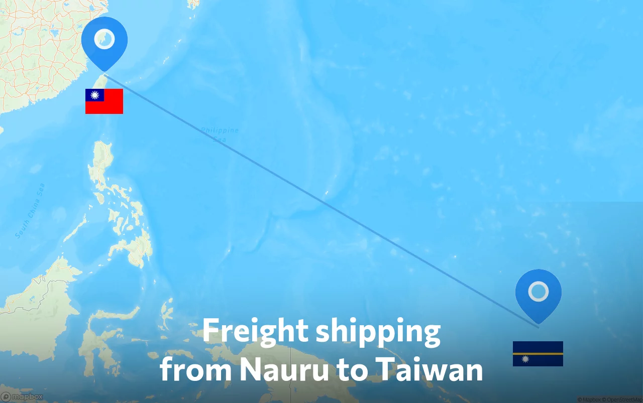 Shipping route from Nauru to Taiwan
