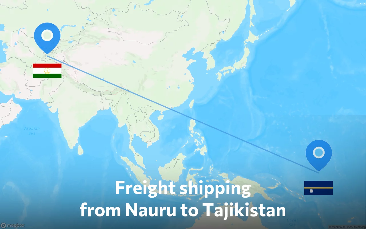 Shipping route from Nauru to Tajikistan