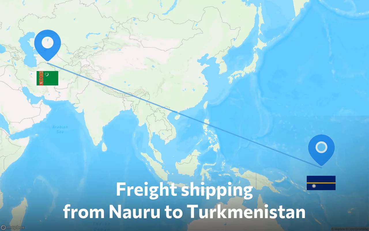 Shipping route from Nauru to Turkmenistan