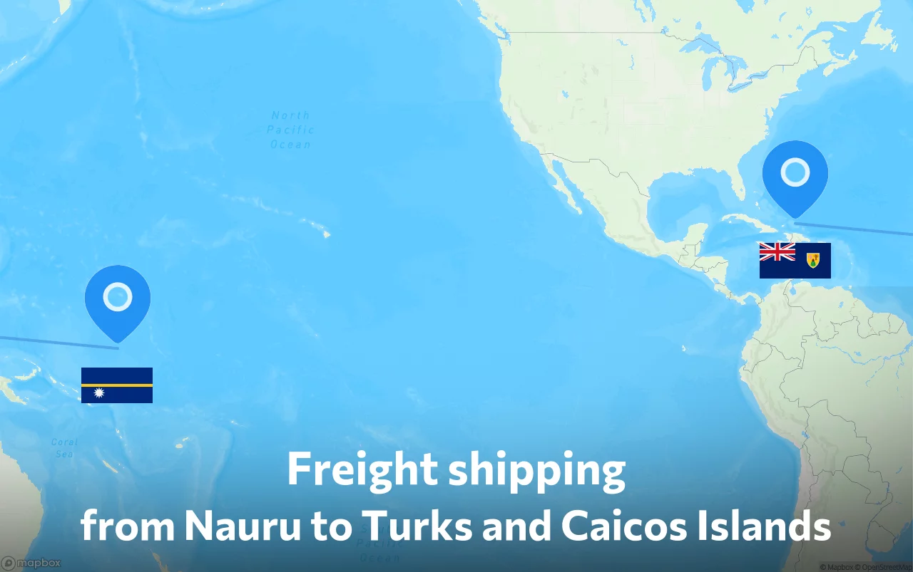 Shipping route from Nauru to Turks and Caicos Islands