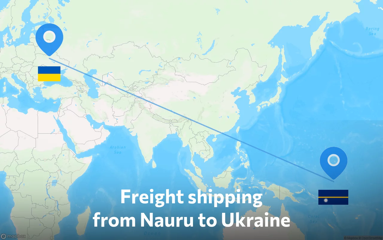 Shipping route from Nauru to Ukraine
