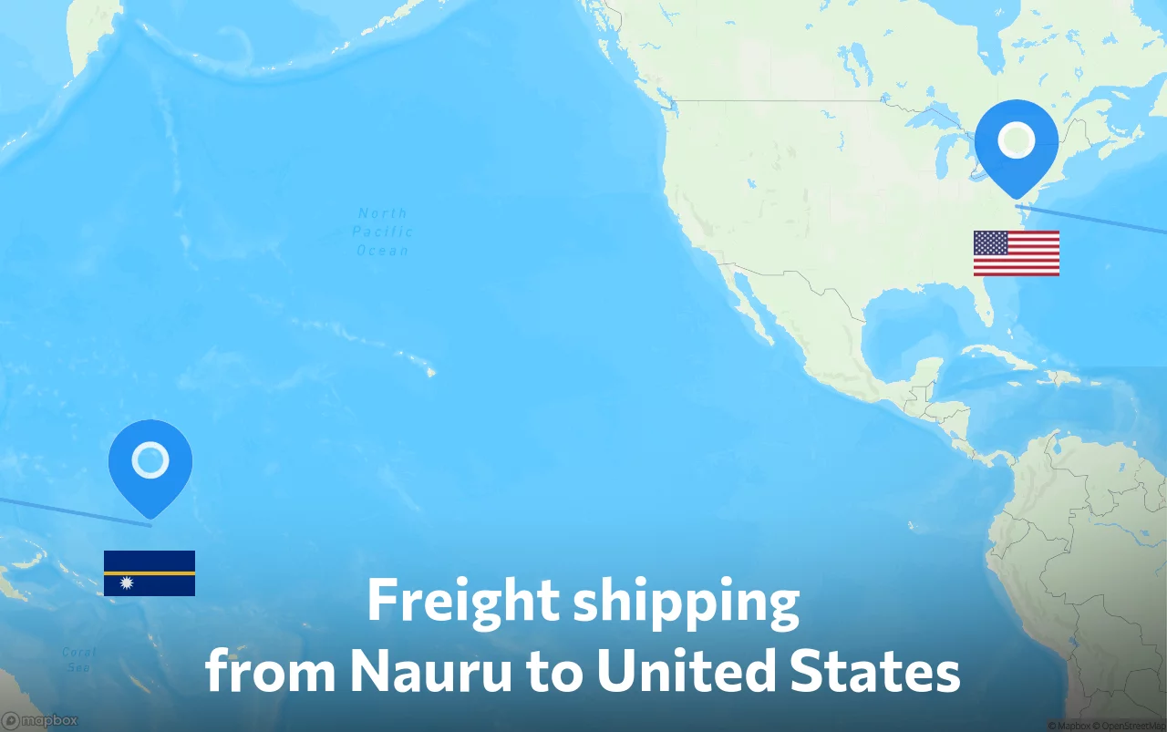 Shipping route from Nauru to United States