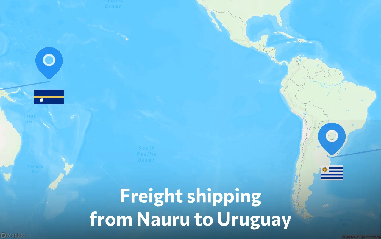 Shipping route from Nauru to Uruguay