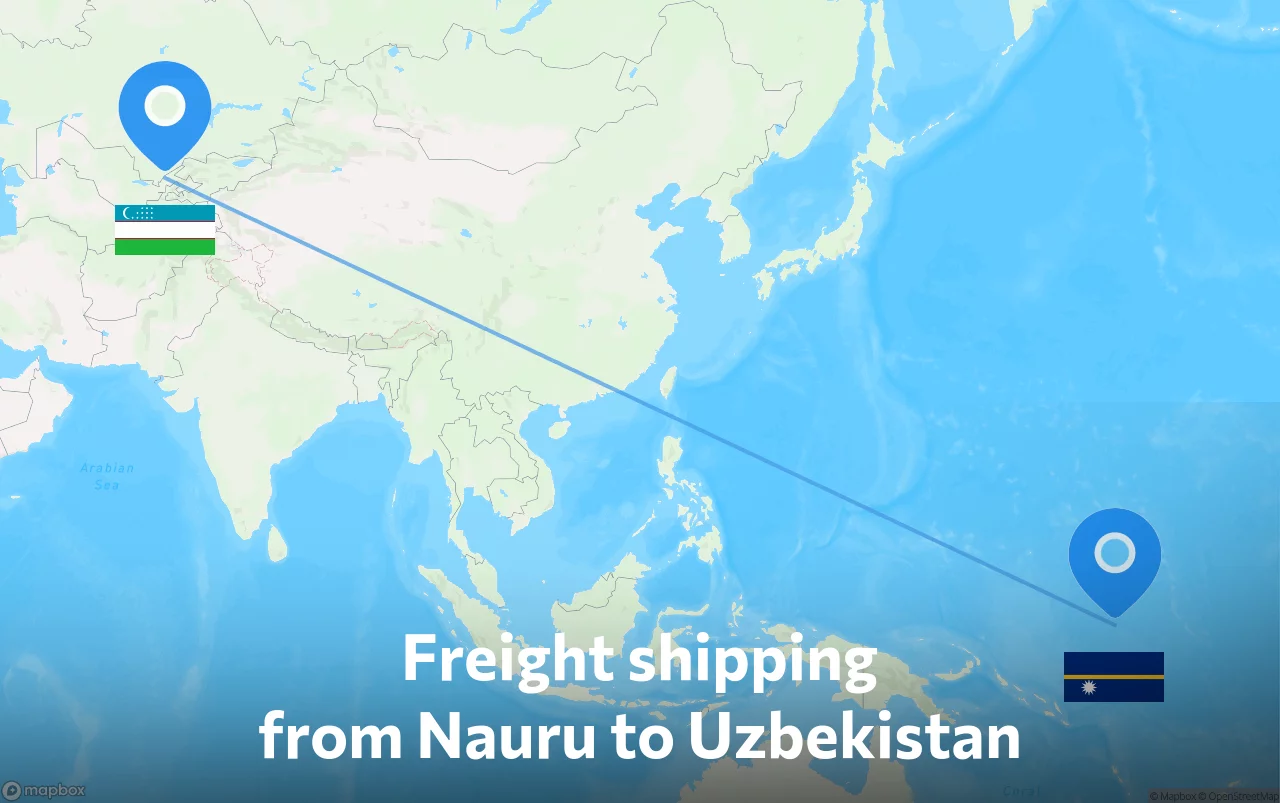 Shipping route from Nauru to Uzbekistan