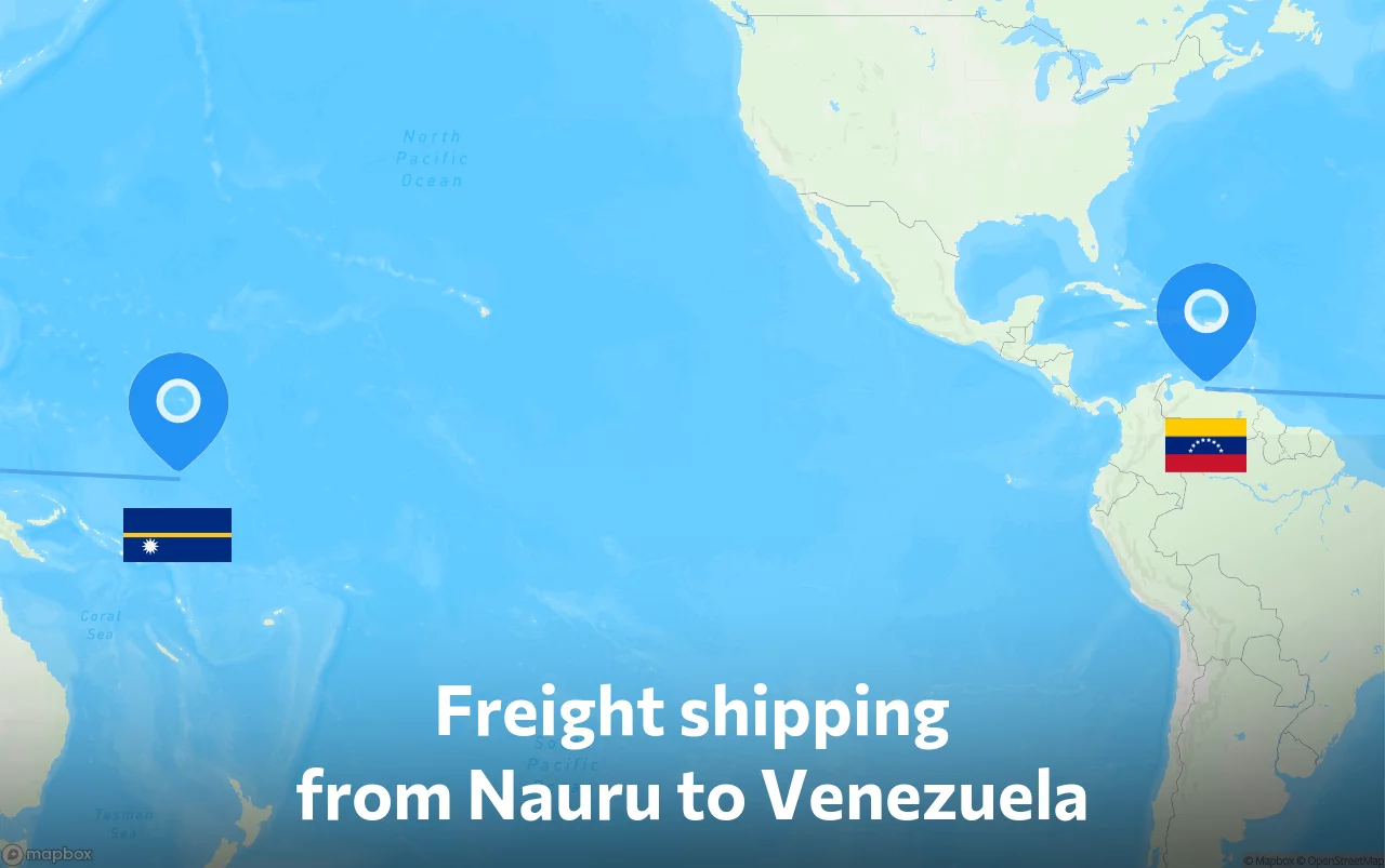 Shipping route from Nauru to Venezuela