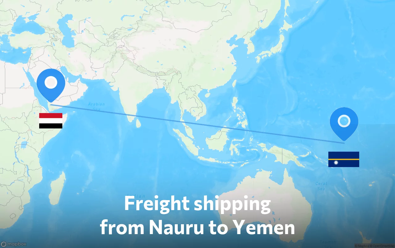 Shipping route from Nauru to Yemen