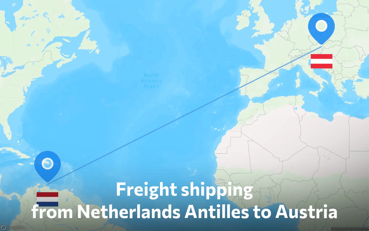 Shipping route from Netherlands Antilles to Austria