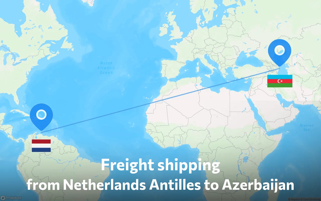 Shipping route from Netherlands Antilles to Azerbaijan