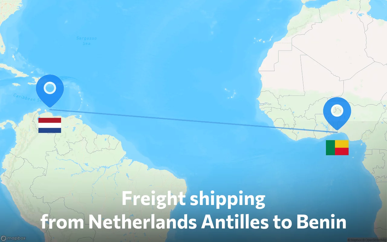 Shipping route from Netherlands Antilles to Benin