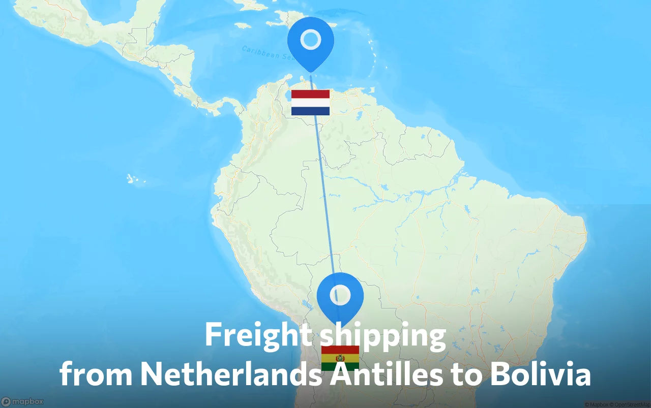 Shipping route from Netherlands Antilles to Bolivia