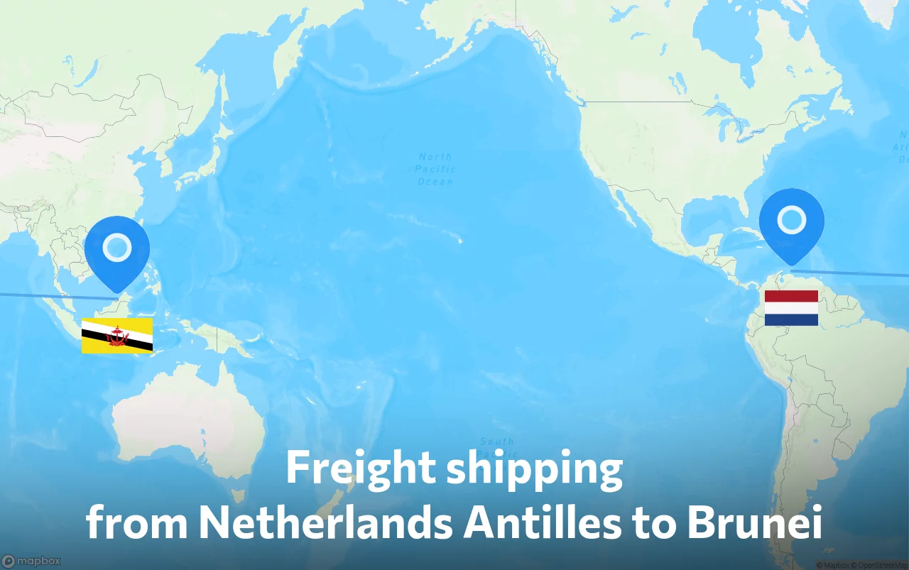 Shipping route from Netherlands Antilles to Brunei