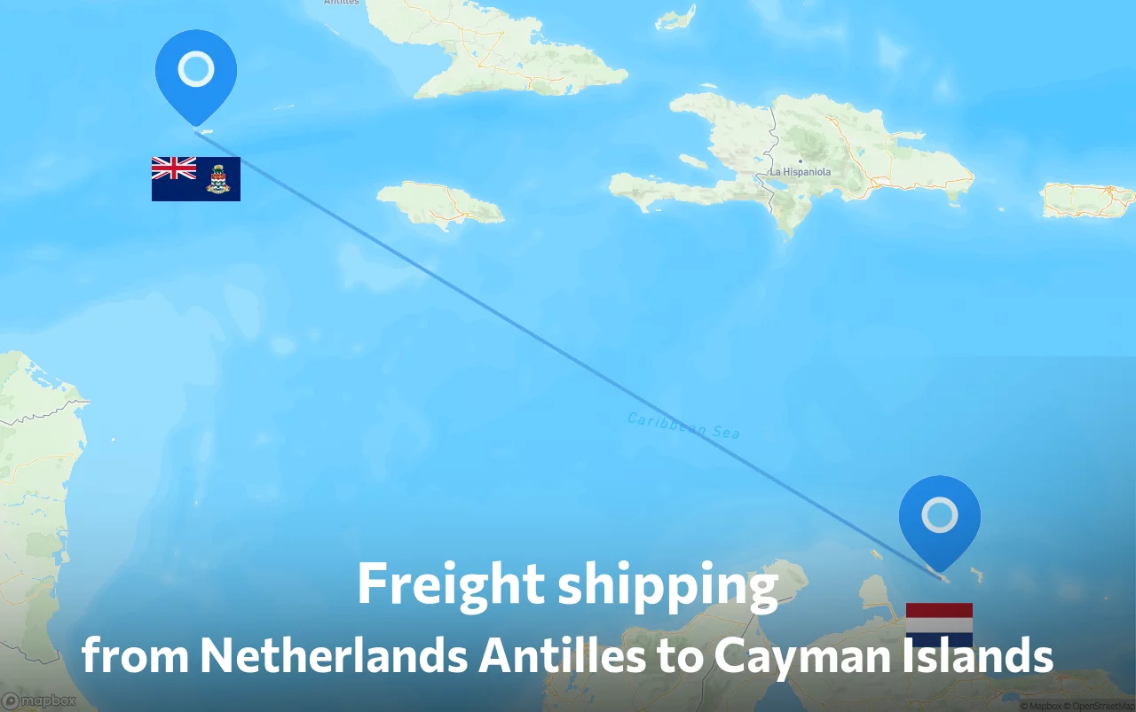 Shipping route from Netherlands Antilles to Cayman Islands