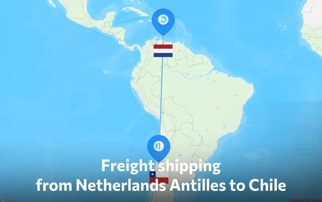 Shipping route from Netherlands Antilles to Chile