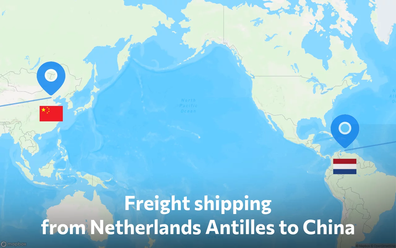 Shipping route from Netherlands Antilles to China