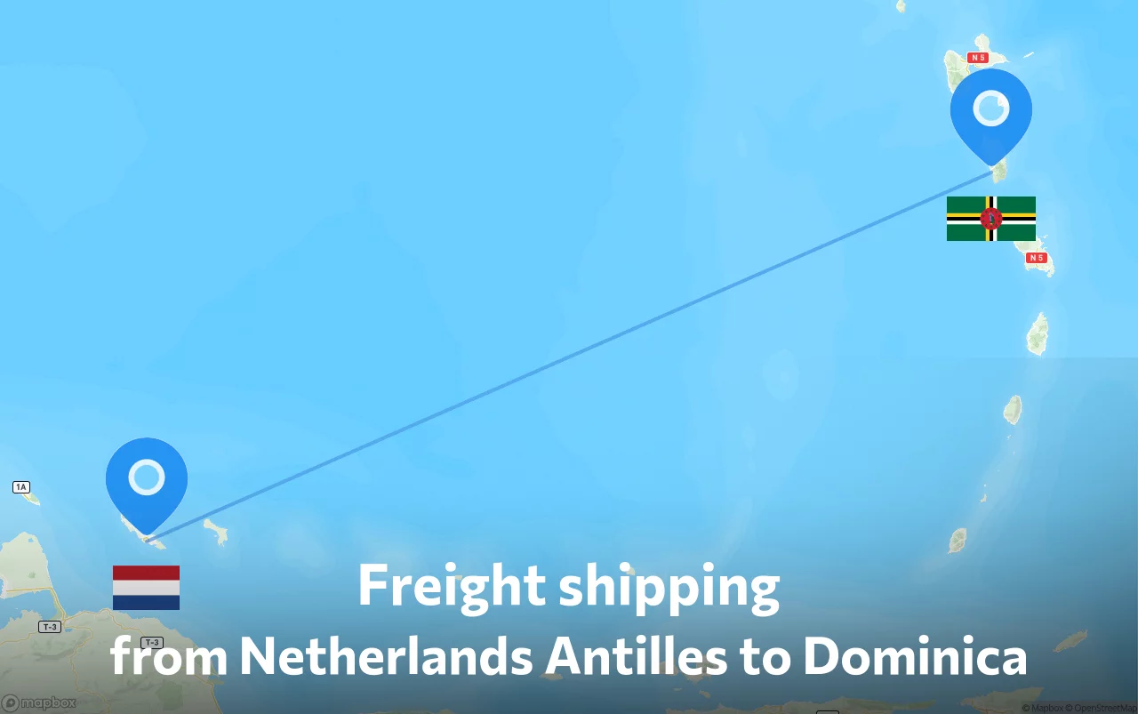 Shipping route from Netherlands Antilles to Dominica