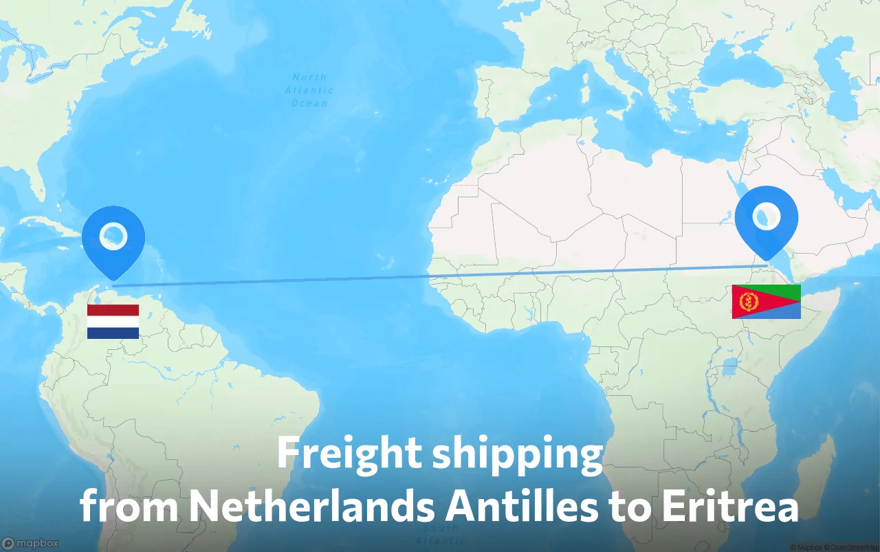 Shipping route from Netherlands Antilles to Eritrea