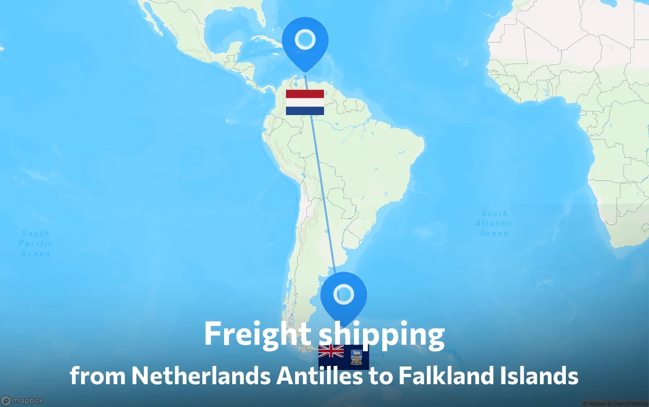Shipping route from Netherlands Antilles to Falkland Islands