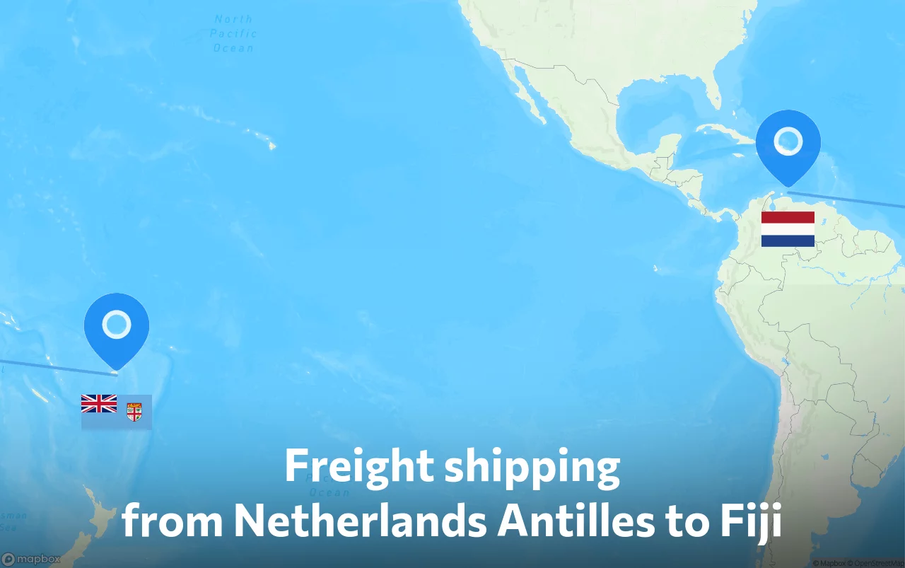 Shipping route from Netherlands Antilles to Fiji