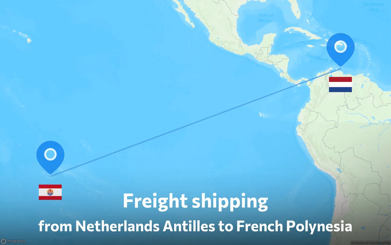 Shipping route from Netherlands Antilles to French Polynesia