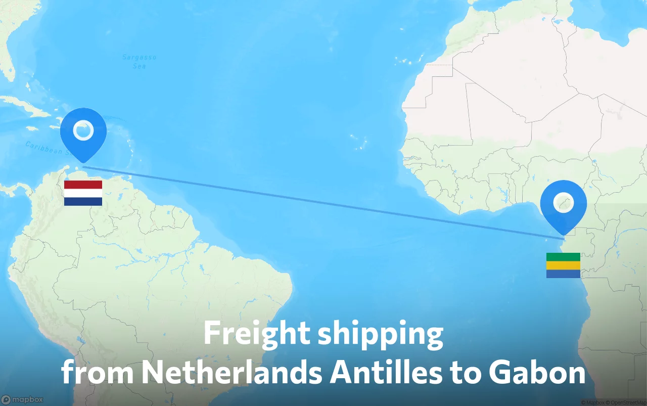 Shipping route from Netherlands Antilles to Gabon