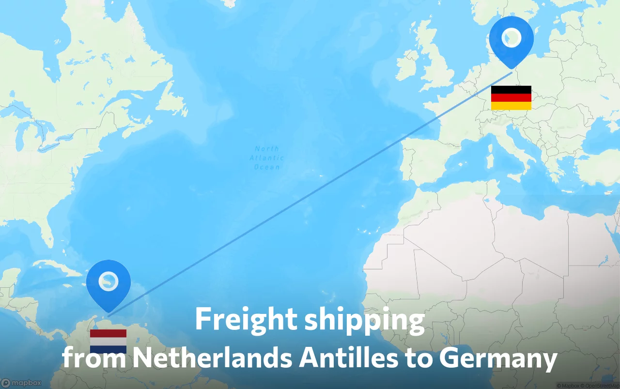 Shipping route from Netherlands Antilles to Germany