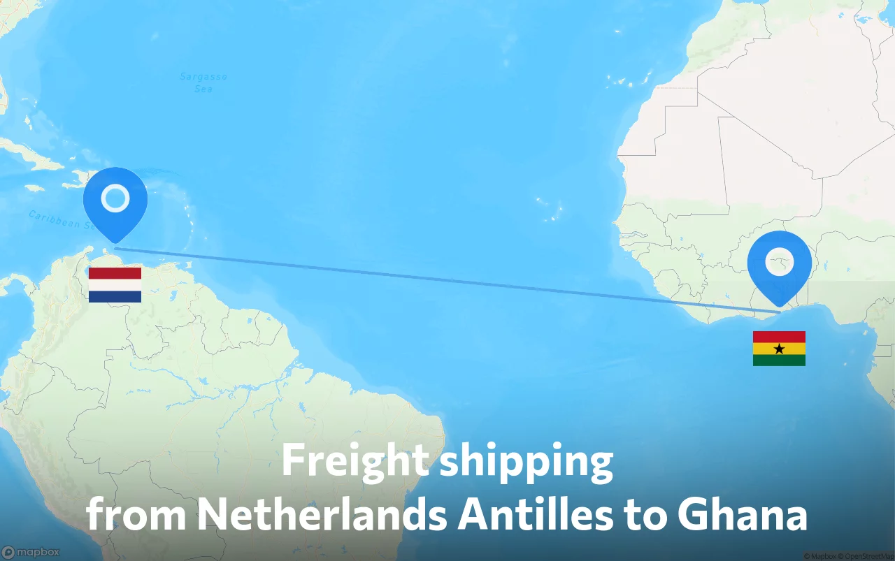 Shipping route from Netherlands Antilles to Ghana