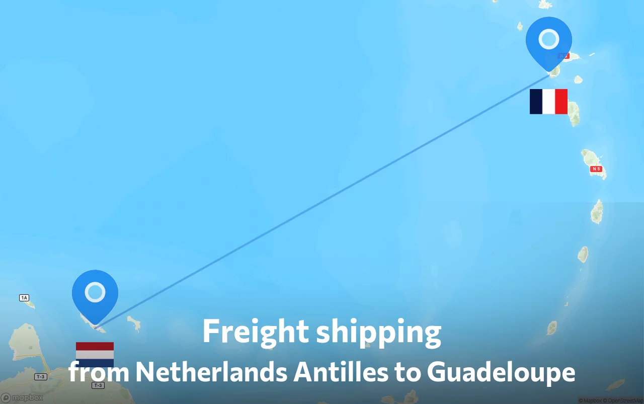 Shipping route from Netherlands Antilles to Guadeloupe
